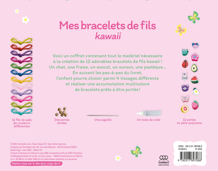 coffret Mes bracelets de fils Kawaii - coffret avec accessoires -  - DEUX COQS D OR