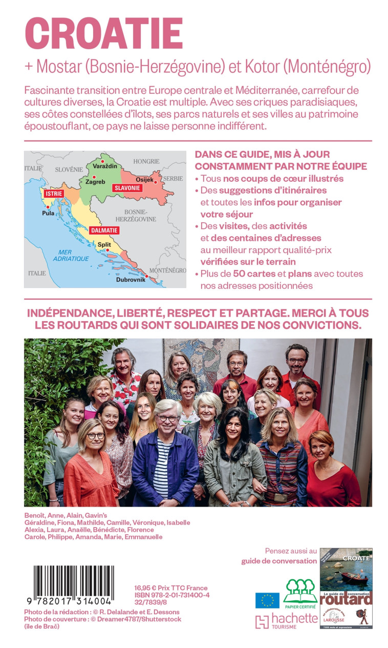 Guide du Routard Croatie 2025/26 -  ,   - HACHETTE TOURI