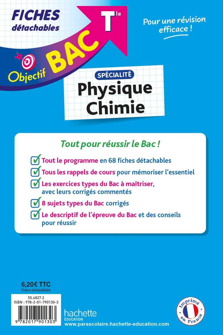 Objectif BAC Fiches - Spécialité Physique - Chimie Tle - Daniel Ramirez, Cédric Détré, Sébastien Zardet - HACHETTE EDUC