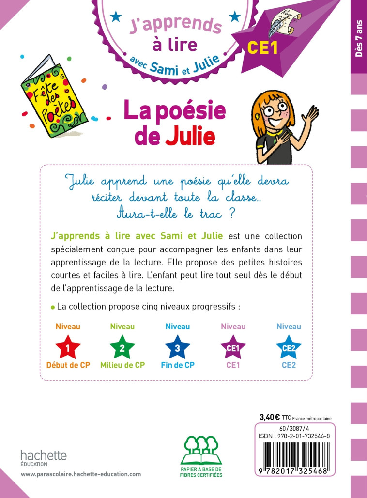 Sami et Julie CE1 - La poésie de Julie - FALLOT MARION - HACHETTE EDUC